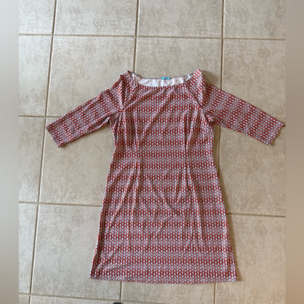 J. McLaughlin Coral and Blue Dress - size XL